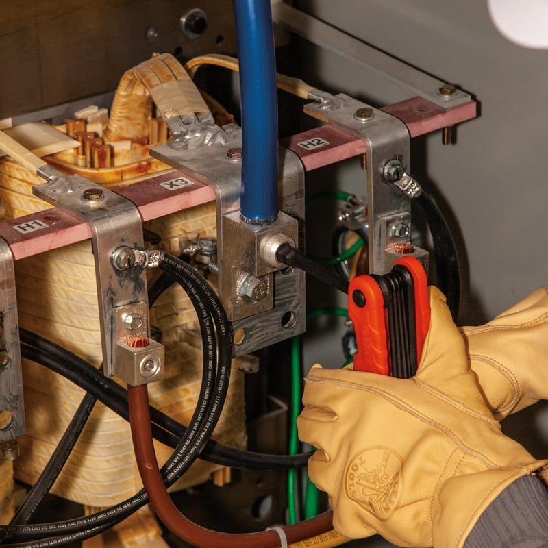 Klein Tools 70550 Hex Wrench Key Set, 11 SAE Sizes, Heavy Duty Folding Allen Wrench Tool with Extra Long Hex Keys - Image 4