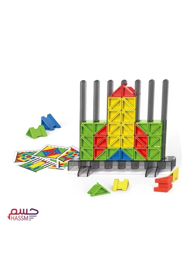 Games that challenge players to create specific patterns using colored blocks.