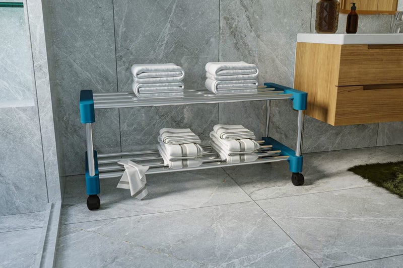 WHIZZ Extra Strong Shoe Rack Metal Multipurpose Shelves Shoes, Clothes, Books & Utility Rack - Image 2