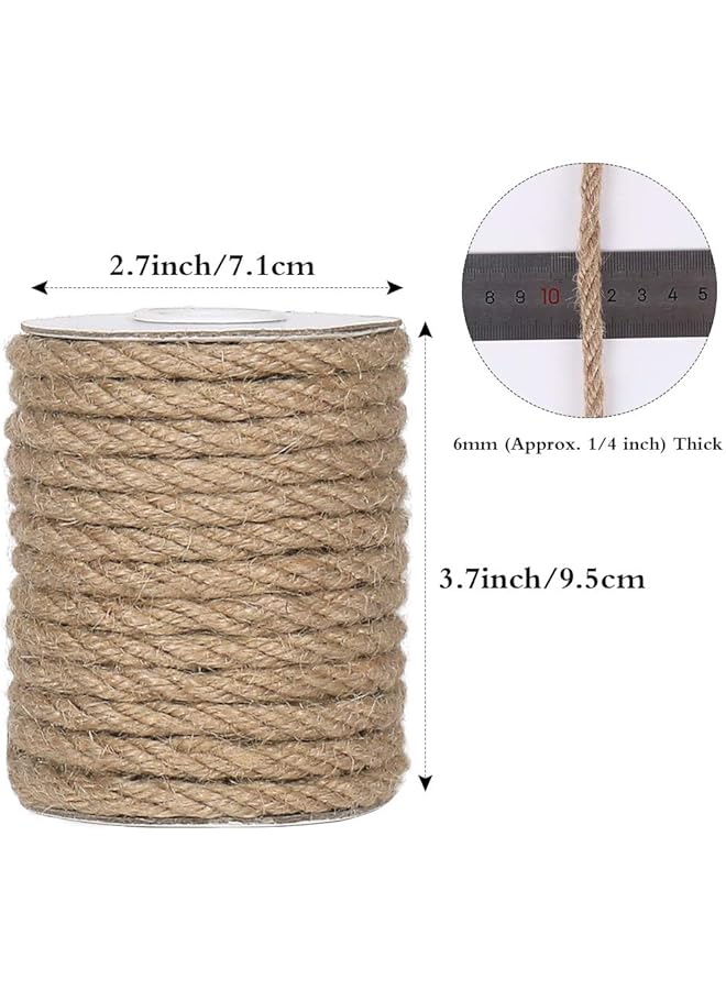 erorex 6Mm Jute Rope 33 Feet Natural Craft Rope Thick Twine Rope For Gardening Bundling Decorating Diy Crafts Brown - Image 5