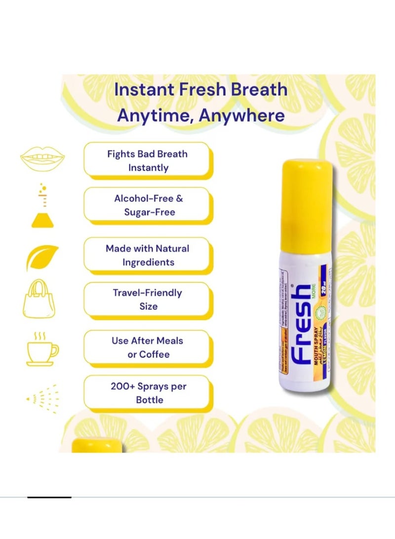 Fresh More Mouth Spray – Lemon Flavour Instant fresh breath, Alcohol-free, pocket-size, Breath Freshner, and perfect for daily use anytime, anywhere. - Image 4