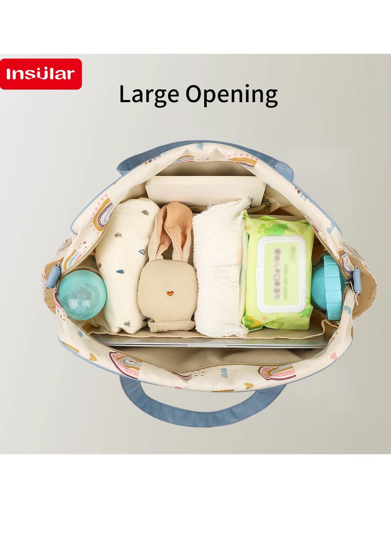 insular Diaper Bag, Portable Baby Mom Bag,  Waterproof, Foldable Crib with Stroller Straps, Changing Pad, Travel Friendly - Image 4