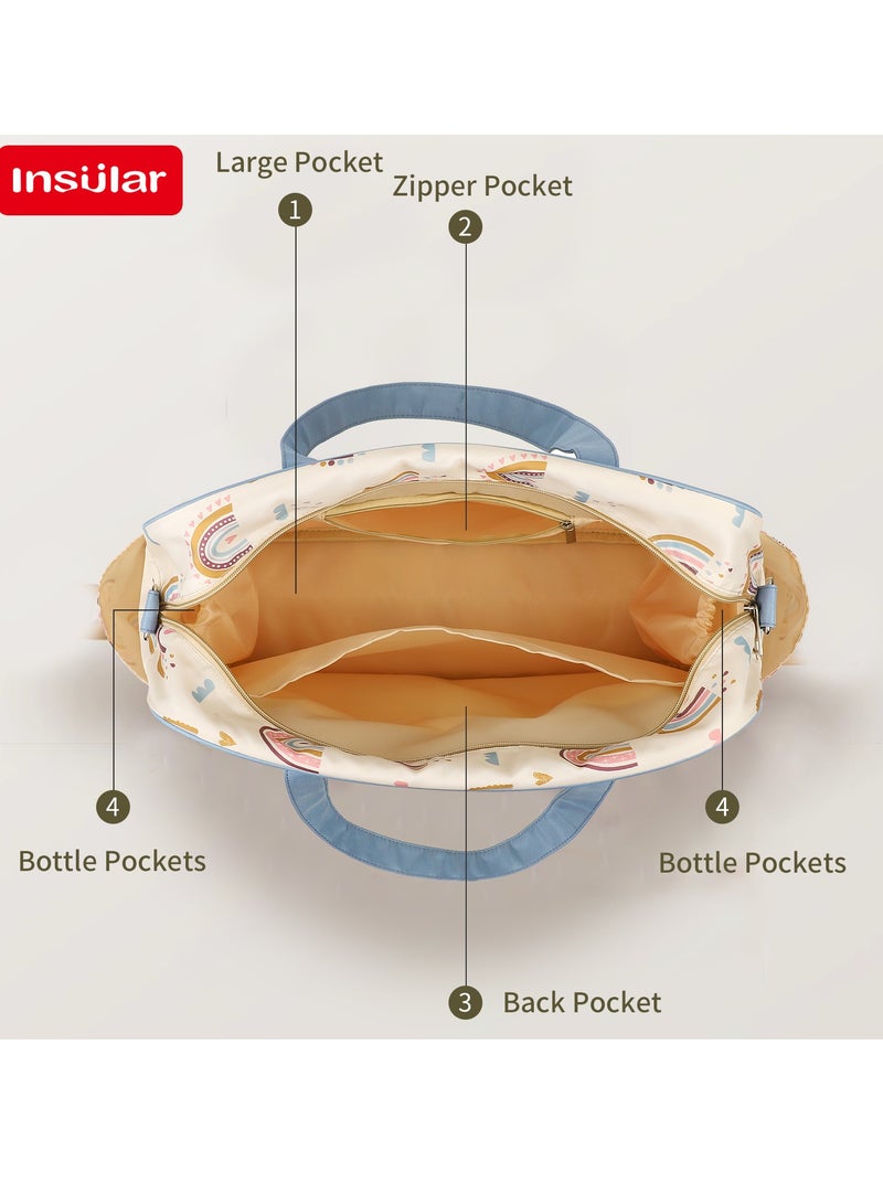 insular Diaper Bag, Portable Baby Mom Bag,  Waterproof, Foldable Crib with Stroller Straps, Changing Pad, Travel Friendly - Image 5