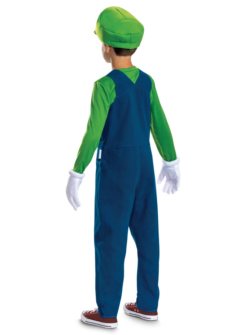 Party Centre - Luigi Costume for Kids, Official Super Mario Bros Costume and Accessories for Children - Image 1