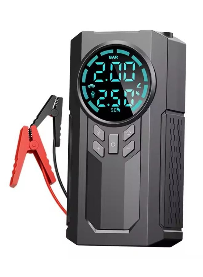 SMARTX Portable Cordless Car Battery Emergency Care Starter Air Pump Power Bank, Tire Air Pump, Air Compressor To Easily Inflate Tires, LED Display, With Flashlight, Mobile Power Supply, Large Capacity Storage - Image 1
