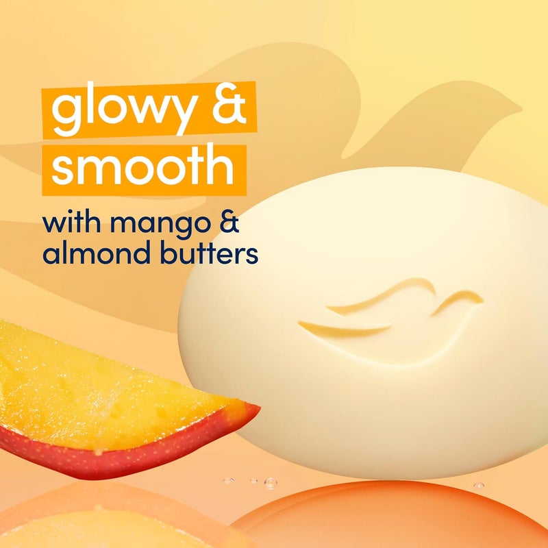 Dove صابون دوف الجمالي بتركيبة المانجو وزبدة اللوز 8 قطع لبشرة متألقة 375 أونصة - Image 4