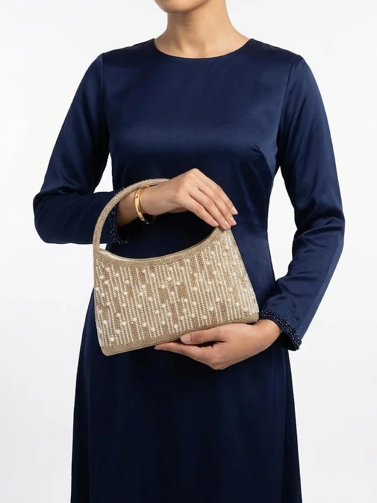 Viny Viny Crystal Pearl Top Handle Bag