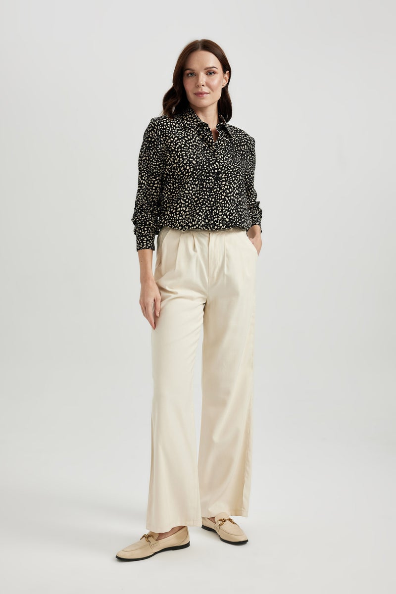 DeFacto Woman Loose Fit Patterned Long Sleeve Shirt Tunic - Image 5