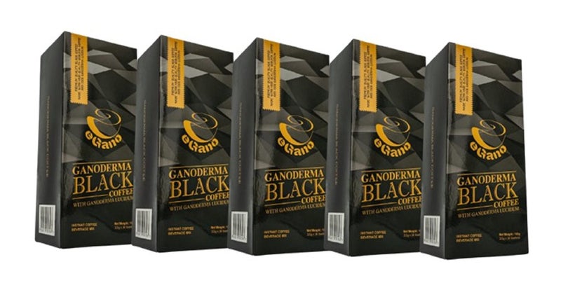 5 Boxes eGano Premium Ganoderma Black Coffee Instant Coffee With Ganoderma Lucidum Extract 35g x 30 Sachets Box EGBC