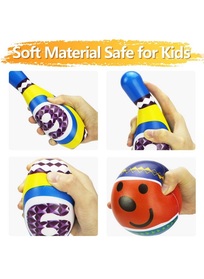 iPlay, iLearn Kids Bowling Toys Set, Toddler Indoor Outdoor Activity Play Game, Soft 10 Foam Pins & Two Balls Playset, Educational, Birthday Party Gift for 18 24 Months, 2 3 Year Old Children Boy Girl - Image 3