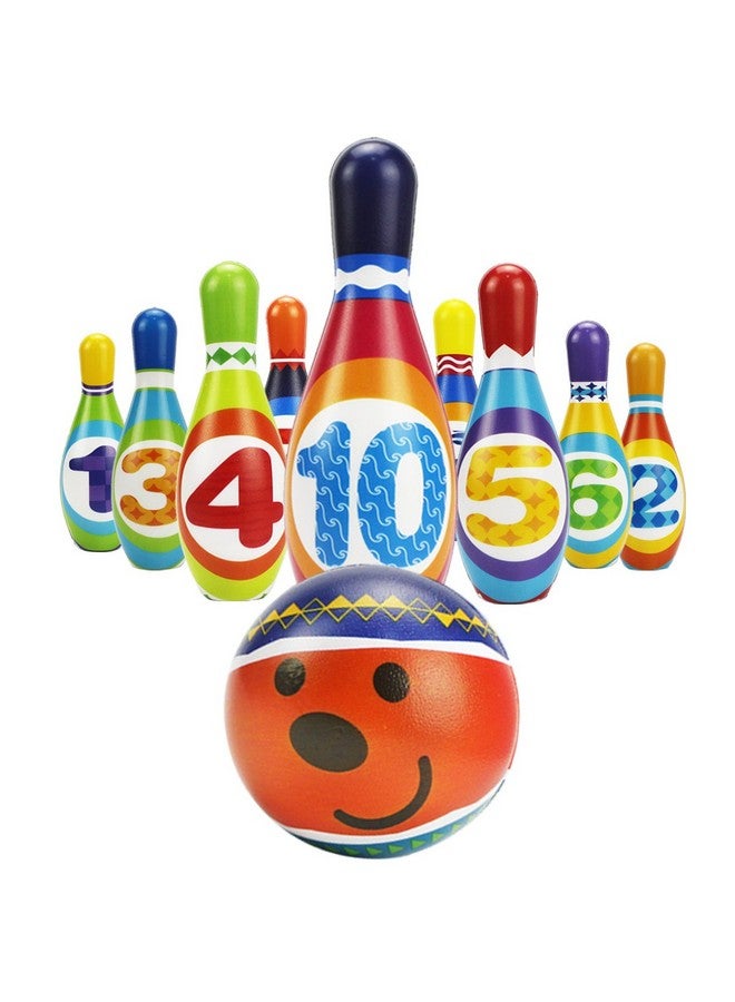 iPlay, iLearn Kids Bowling Toys Set, Toddler Indoor Outdoor Activity Play Game, Soft 10 Foam Pins & Two Balls Playset, Educational, Birthday Party Gift for 18 24 Months, 2 3 Year Old Children Boy Girl - Image 5