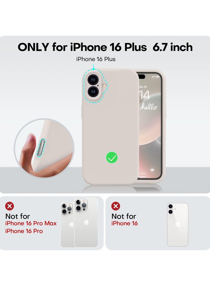 Silicone Case Compatible with iPhone 16 Plus, Slim Liquid Silicone, Layers of Soft Gel Rubber Shockproof, Protective Phone Case Cover with TPU Lining (Brown) - Image 2