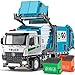 HAPYAD AUTOLift Function Garbage Truck Toys Metal Cab Trash Truck Toy Set with Lights and Sounds Includes 3 Dumpsters Birthday Gift for Kids Boys Toddlers Blue - Image 2