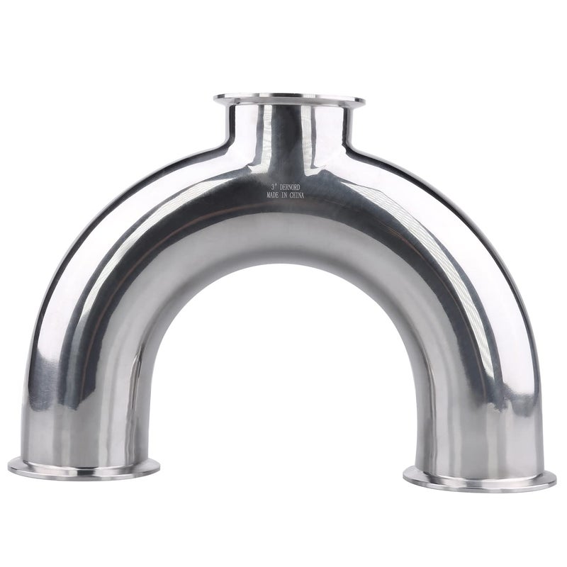 DERNORD 3 Way U Sanitary Ferrule Pipe Fittings TriClamp Type Stainless Steel 304 Pipe OD 3 INCH - Image 2
