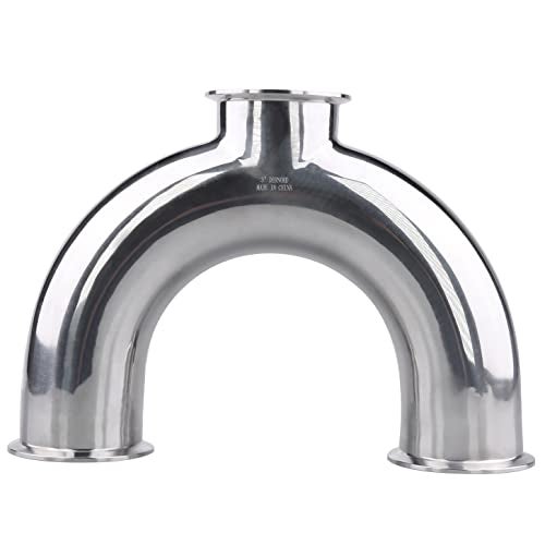 DERNORD 3 Way U Sanitary Ferrule Pipe Fittings TriClamp Type Stainless Steel 304 Pipe OD 3 INCH - Image 1
