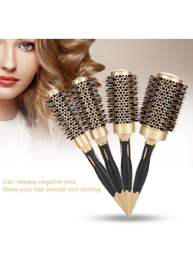 DUNISO 4 Piece of Round Thermal Hair Brush Set, 4 in 1 Instant Heat Styling Brush Anion Anti-static Large Hair Brushes for Blow Drying, Curling&Straightening, Volume and Shine - Image 3