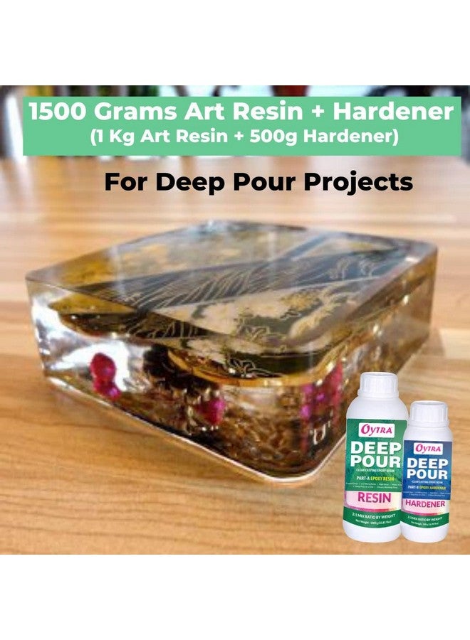 Oytra سائل تقوية صب عميق أويترا 2:1 مواد فنية راتنج إبوكسي شفاف للحرف اليدوية مثالي للحفاظ على الطاولات الاحترافية ومشاريع الفن الكبيرة (1.5 كجم) - Image 2