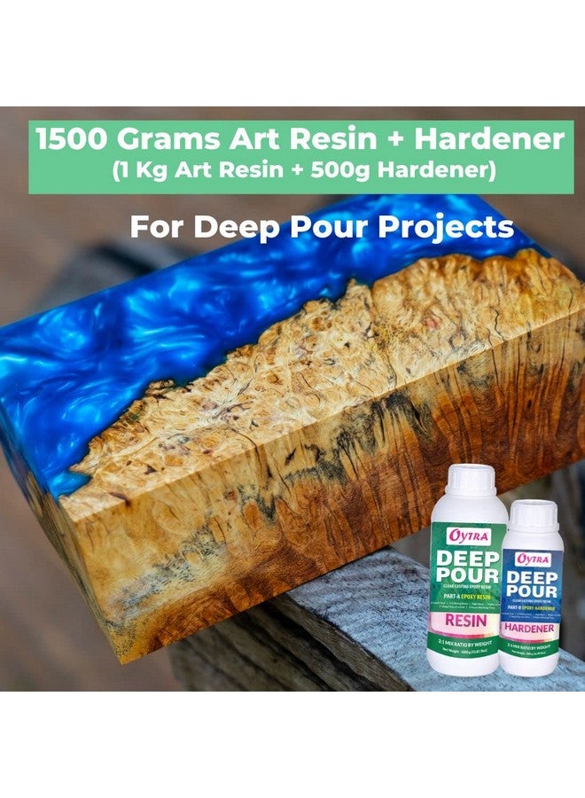 Oytra سائل تقوية صب عميق أويترا 2:1 مواد فنية راتنج إبوكسي شفاف للحرف اليدوية مثالي للحفاظ على الطاولات الاحترافية ومشاريع الفن الكبيرة (1.5 كجم) - Image 3