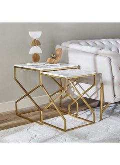 Otis Genuine Marble Top Nest of Tables - Set of 2