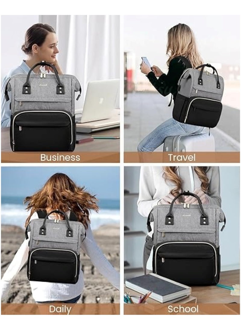 حقيبة سفر عصرية باللونين الرمادي والأسود للأمهات والأطفال - أنيقة وعملية - Image 3