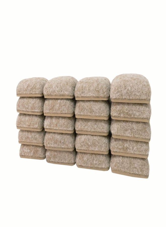 Super Sliders 1 1/4" Square Secure Grip Formed Felt Furniture Movers for Hardwood, Beige (20 Pack) - Image 1