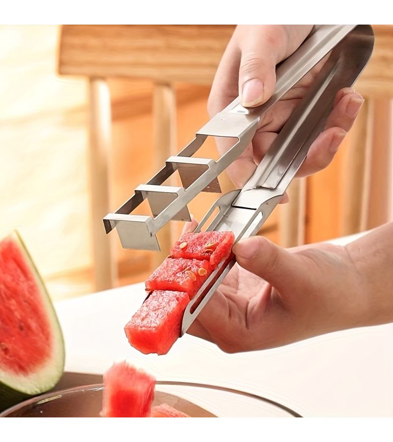 أداة تقطيع البطيخ وشوكتان للفواكه من الستانلس ستيل - Image 5