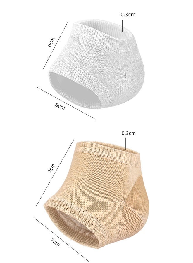 3 Pair Of Moisturizing Gel Socks, Soft Gel Heel Repair Cracked Heels Treatment, Dry Foot Skin Open Toe Silicone Sock For Spa, Day Night Care For Heel Women/Men (Blue/White/Skin Tone) - Image 4