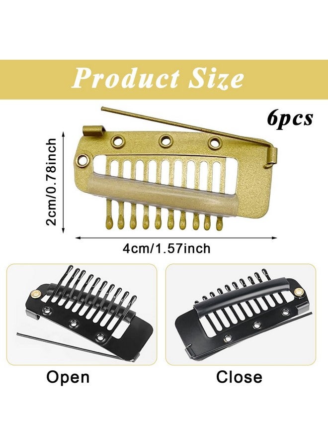 MAYCREATE 6Pcs Chunni Clips Dupatta Clips For Hair,Dupatta Pin For Bride Veil,Strong Grip Stainless Steel Bridal Dupatta Setting Clip With Safety Pins,Headscarf Or Hair Extensions Clips,Multicolor - Image 3