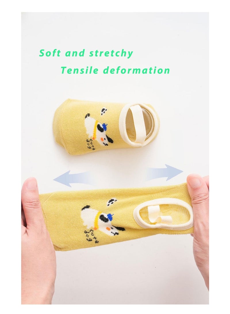 rocooart 3 Pairs of Toddler Non-Slip Socks, Cute Baby Toddler Socks with Anti-Flip Elastic Band, Suitable for 0-12 Months, Small - Image 2