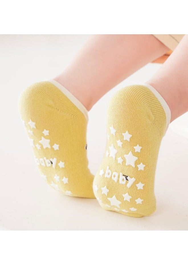 rocooart 3 Pairs of Toddler Non-Slip Socks, Cute Baby Toddler Socks with Anti-Flip Elastic Band, Suitable for 0-12 Months, Small - Image 4
