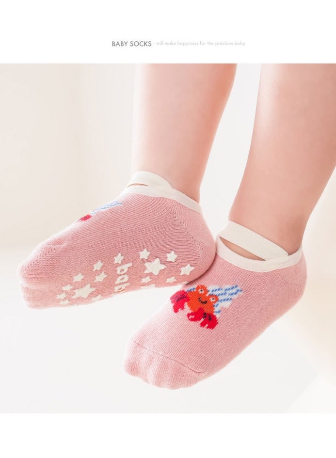 rocooart 3 Pairs of Toddler Non-Slip Socks, Cute Baby Toddler Socks with Anti-Flip Elastic Band, Suitable for 0-12 Months, Small - Image 5