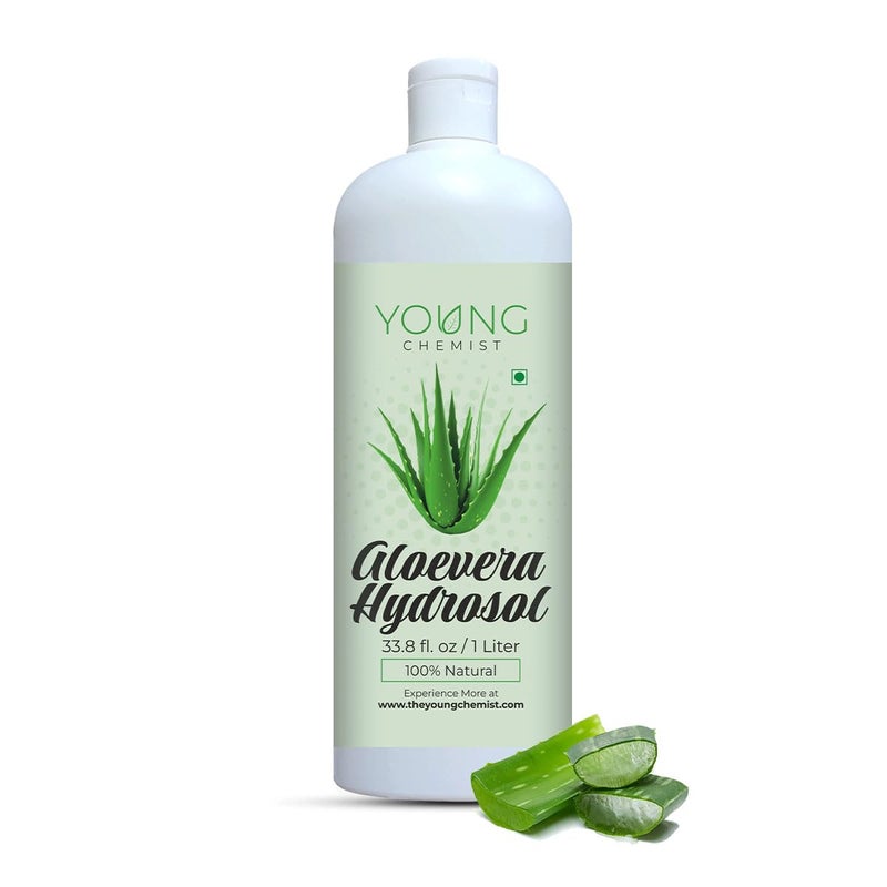 Young Chemist Pure Aloe Vera Hydrosol Natural Skin Toner Soothing Mist and Facial Cleanser for Sensitive and AcneProne Skin In 1 Litre - Image 1