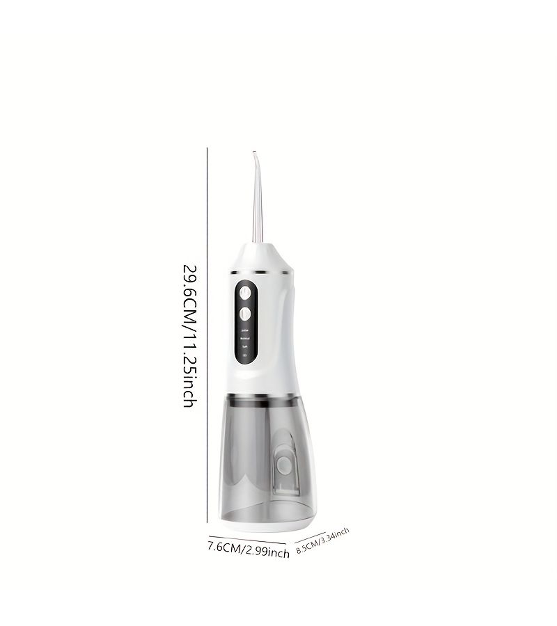 Oral Irrigator Portable Electric Water Flosser With Multi Function Replacement Nozzles Detachable Tank USB Charging Long Battery Life Black - Image 3