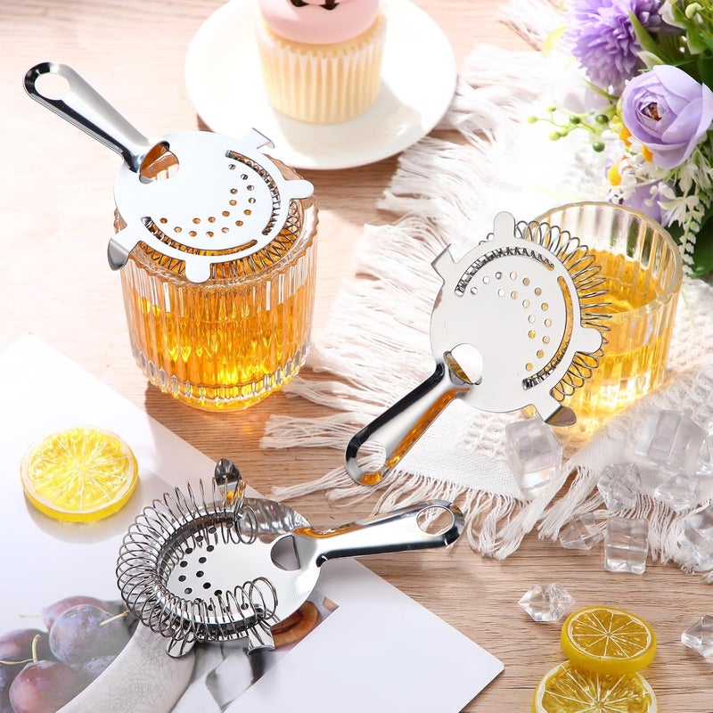 Funnymoom 16 Pack Cocktail Strainer 4 Prong Stainless Steel Bar Bartender Strainer 6 Inches Silver Bar Drink Tool for Bartenders and Mixologists - Image 3