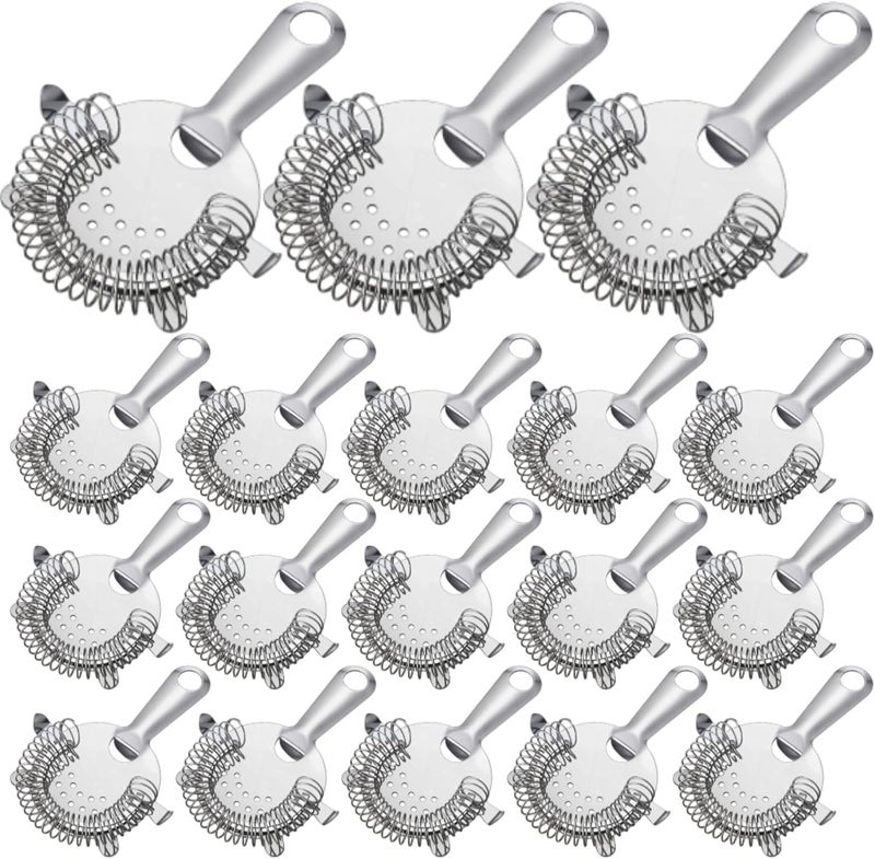 Funnymoom 16 Pack Cocktail Strainer 4 Prong Stainless Steel Bar Bartender Strainer 6 Inches Silver Bar Drink Tool for Bartenders and Mixologists - Image 1