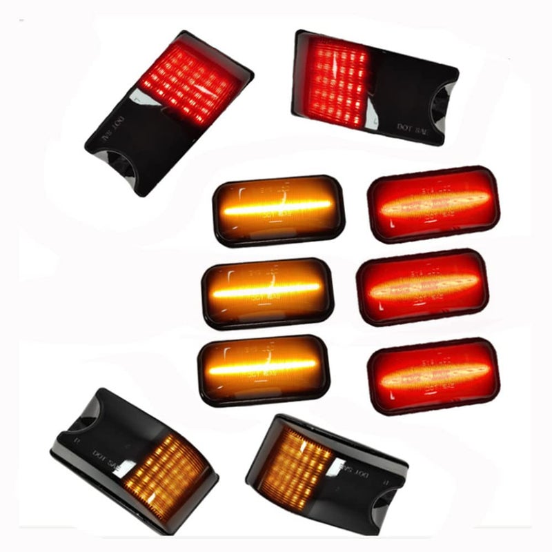 10 Pcs Amber  Red LED Cab Roof Lights Marker Roof Top Lamps OEM 25809312 16531442 15060525 Compatible with Hummer H2 20032009 Hummer H2 SUT 20052009