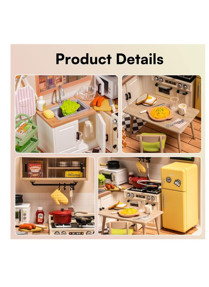 Robotime Rolife Happy Meals Kitchen DIY Plastic Miniature House DW008Success Decorative DIY Crafts/Birthday Gifts/Home Decor for Girls and Boys Teens and Adults  - Image 4