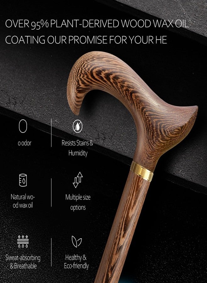 ispuoocti Walking Cane, Available in Multiple Inches Wooden Cane Support up to 300 Lbs, Suitable for Fancy Wooden Walking Cane for Men and Women with Extreme Demands (Brown, 36 inches) - Image 3