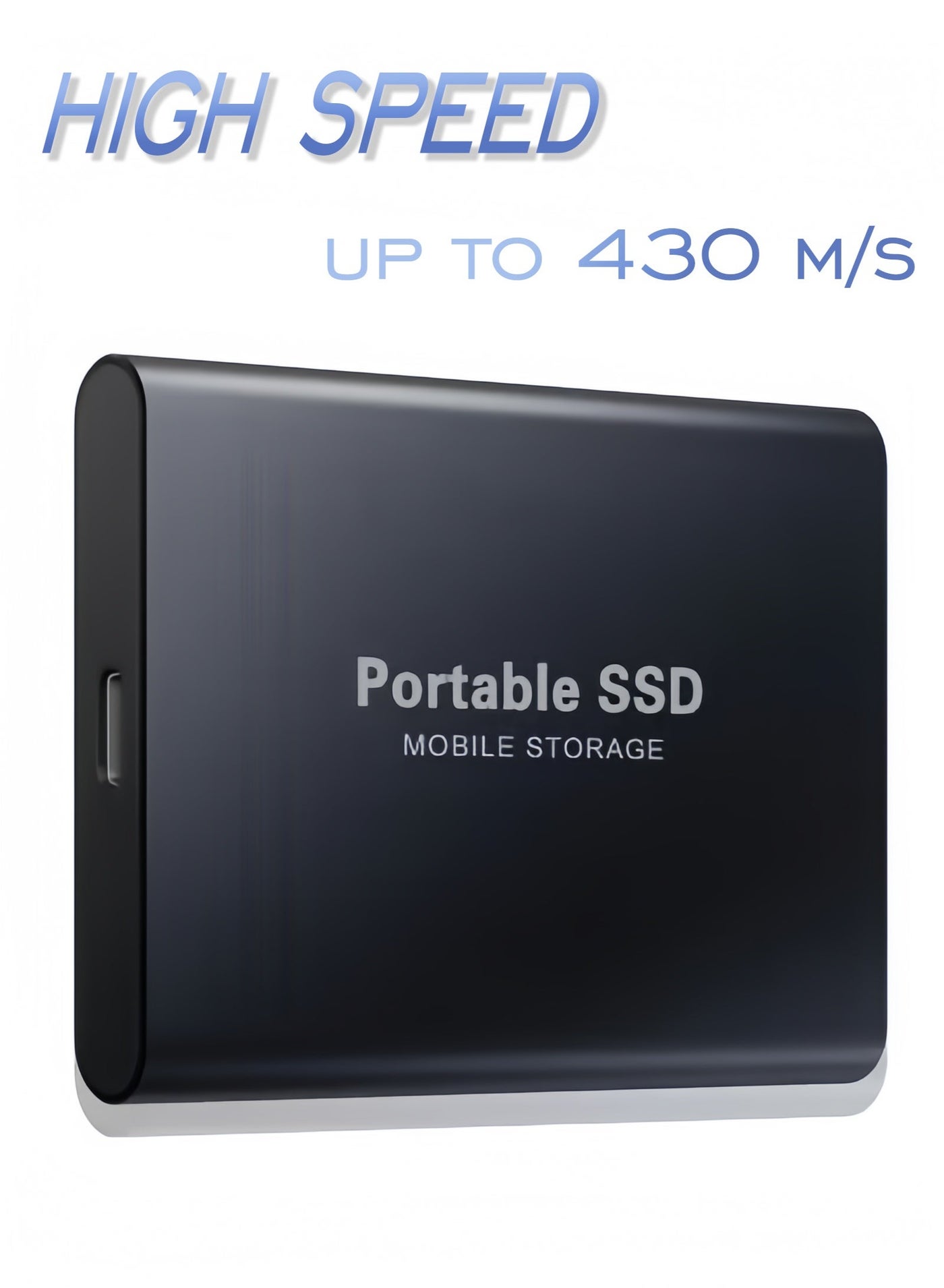 2TB Portable External Hard Drive,High Speed Storage Mini SSD Hard Drives,Solid State External Drives,Up to 430 m/s Computer Backup Drive,USB 3.1 to Type-C Support Data Storage Transfer for Windows XP PC Laptop and Mac(Black)