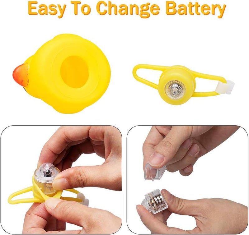 wonuu Rubber Duck Toy Car Ornaments Yellow Duck Car Dashboard Decorations Squeeze Duck Bicycle Horns with Propeller Helmet - Image 3