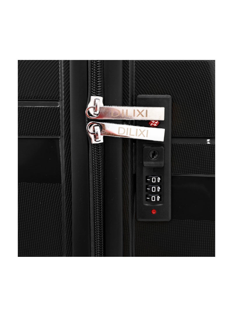 DILIXI مجموعة حقائب سفر صلبة غير قابلة للكسر من مادة البولي بروبلين مع 8 عجلات، مجموعة من 3 قطع من مادة البولي بروبلين متعددة الطبقات، مقاس 20 و24 و28 بوصة (أسود) - Image 4