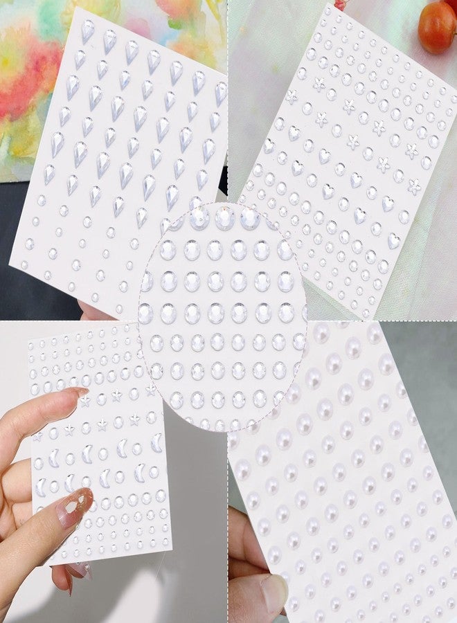 SAOROPEB 5 Sheets Face Gems Face Jewels Stickers, Self Adhesive Eye Body Face Nail Crystal Rhinestones Rainbow for Women Festival Accessory and Nail Art Decorations - Image 4