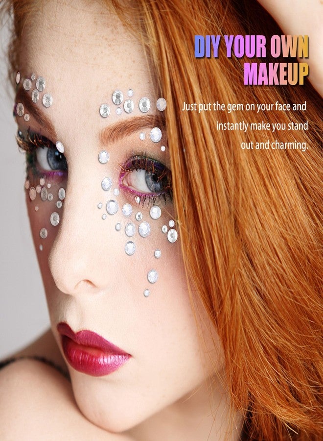 SAOROPEB 5 Sheets Face Gems Face Jewels Stickers, Self Adhesive Eye Body Face Nail Crystal Rhinestones Rainbow for Women Festival Accessory and Nail Art Decorations - Image 5