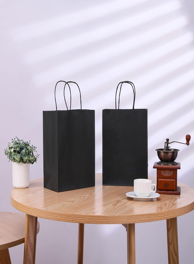 SUNCOLOR 25-Pack Black Gift Bags with Handles - 8"x4.5"x10" Medium Goodie Bags for Party Favors, Retail, Halloween & Weddings - Image 5