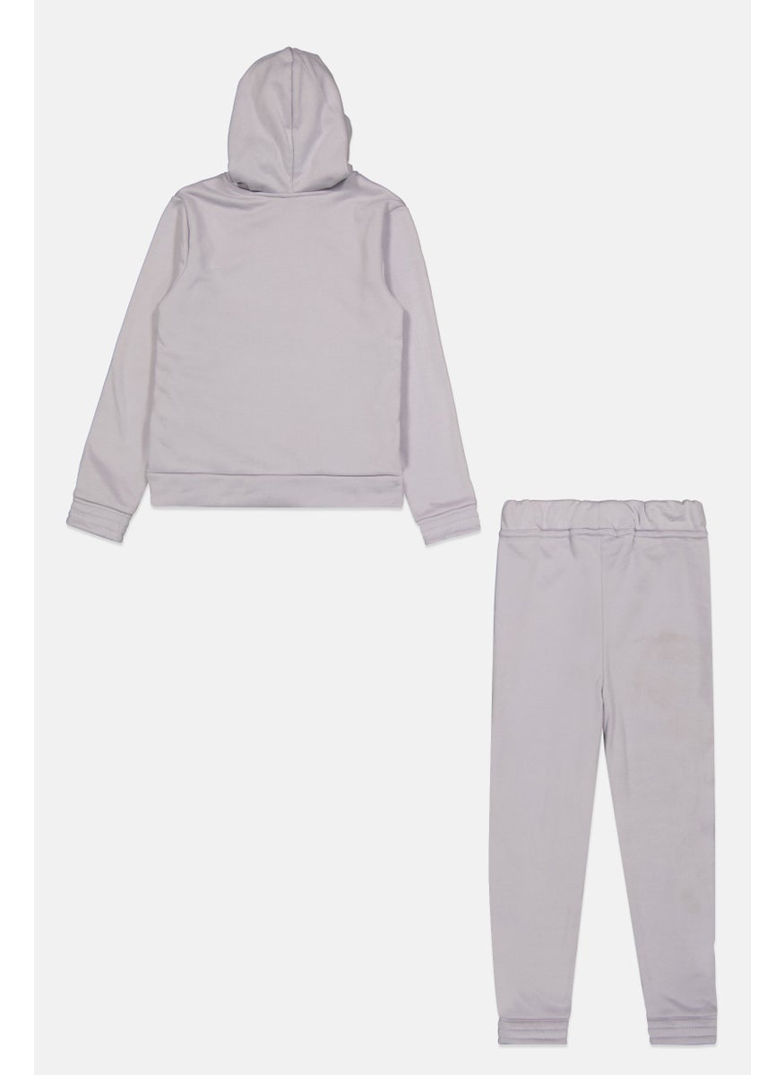 Body Glove - Kids Girl 2 Pcs Graphic Print Hoodie And Sweatpant Set, Grey - Image 1