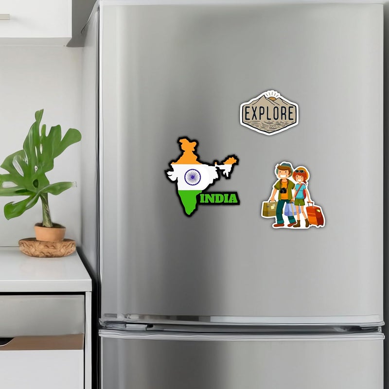 Giftplease Explore India Fridge Magnets- Set of 3 | Travel Souvenir | Refrigerator Magnet | Gifts | Decorative Items for Kitchen Fridge Magnets Set | Multicolor (FM_27) - Image 4