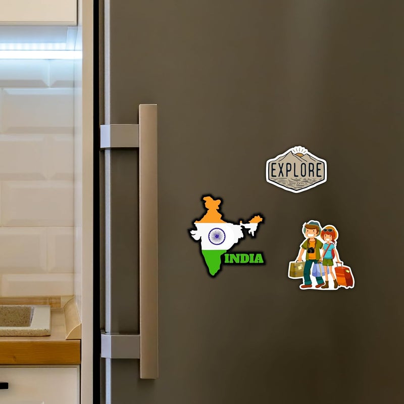 Giftplease Explore India Fridge Magnets- Set of 3 | Travel Souvenir | Refrigerator Magnet | Gifts | Decorative Items for Kitchen Fridge Magnets Set | Multicolor (FM_27) - Image 3