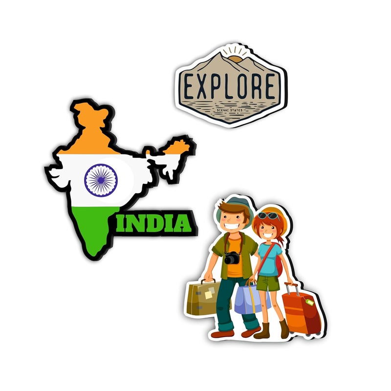 Giftplease Explore India Fridge Magnets- Set of 3 | Travel Souvenir | Refrigerator Magnet | Gifts | Decorative Items for Kitchen Fridge Magnets Set | Multicolor (FM_27) - Image 1