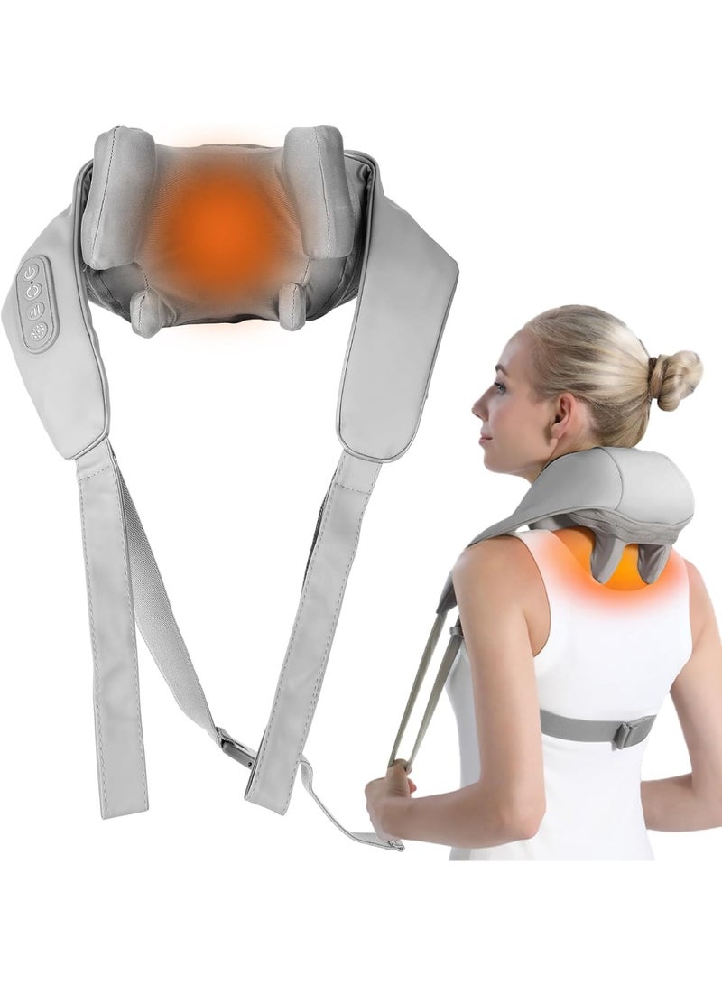 جهاز مساج شياتسو للرقبة والظهر مع حرارة – لاسلكي وعميق لتخفيف آلام الكتف والعضلات – مخدة مساج كهربائية للاستخدام اليومي - Image 3
