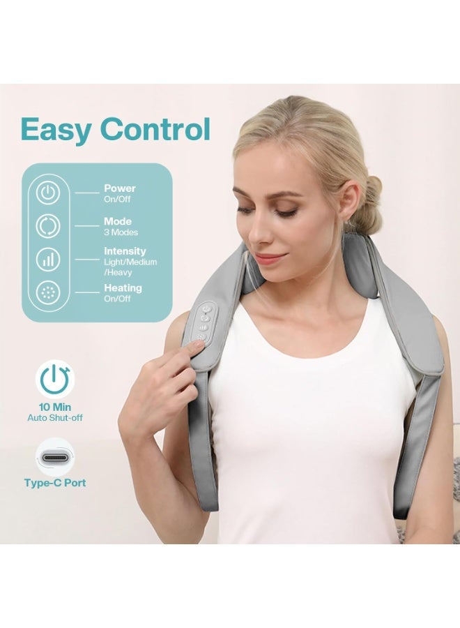 جهاز مساج شياتسو للرقبة والظهر مع حرارة – لاسلكي وعميق لتخفيف آلام الكتف والعضلات – مخدة مساج كهربائية للاستخدام اليومي - Image 2